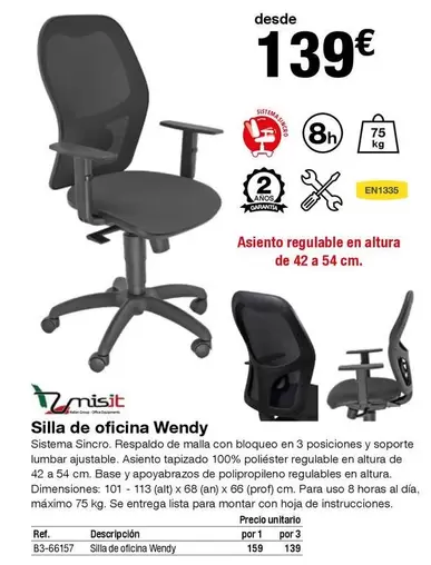 Oferta de Silla De Oficina Wendy por 139€ en Staples Kalamazoo