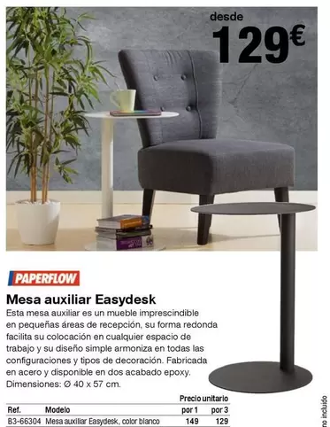 Oferta de Paperflow - Mesa Auxiliar Easydesk por 129€ en Staples Kalamazoo