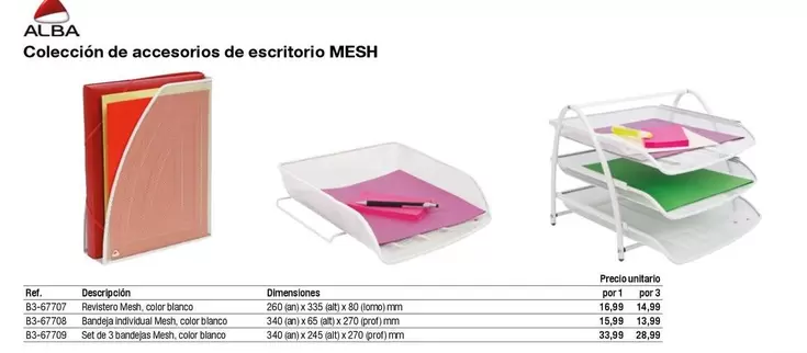 Oferta de Alba - Colección De Accesorios De Escritorio MESH  en Staples Kalamazoo