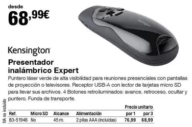 Oferta de Kensington - Presentador Inalámbrico Expert por 68,99€ en Staples Kalamazoo