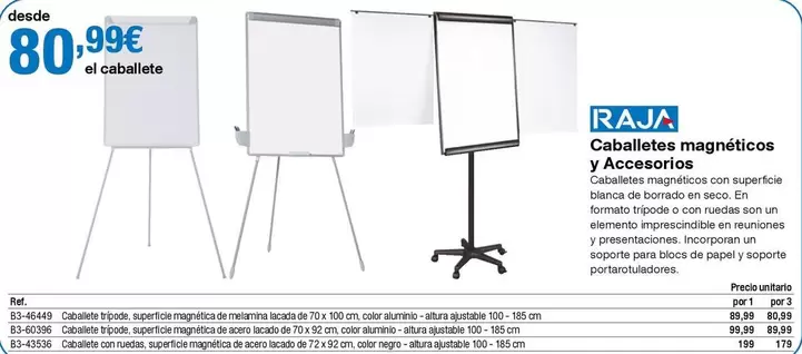 Oferta de Raja - Caballete Magnéticos Y Accesorios por 80,99€ en Staples Kalamazoo