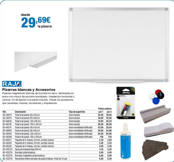 Oferta de Pizarras Blancas Y Accesorios por 29,69€ en Staples Kalamazoo