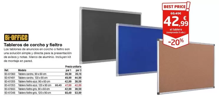 Oferta de Tabletos De Corcho Y Fieltro por 42,99€ en Staples Kalamazoo