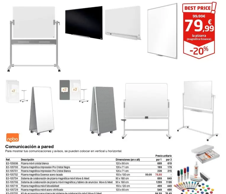 Oferta de Nobo - Communicación A Pared por 79,99€ en Staples Kalamazoo