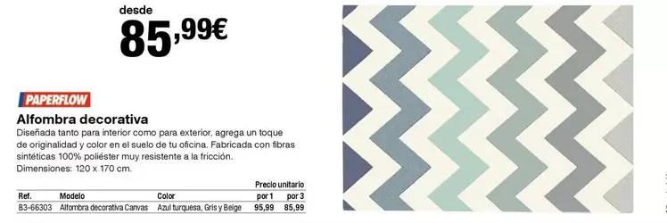 Oferta de  Paperflow - Alfombra Decorativa  por 85,99€ en Staples Kalamazoo