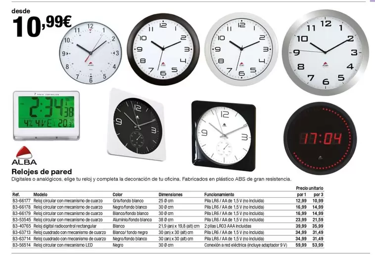 Oferta de Alba - Relojes De Parod por 10,99€ en Staples Kalamazoo