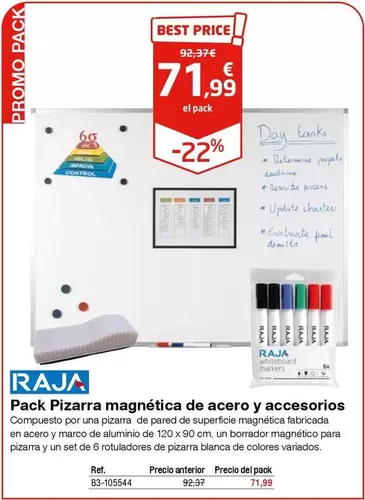 Oferta de Control - Pack Pizzara Magnetica De Acero Y Accesorios por 71,99€ en Staples Kalamazoo