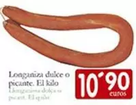 Oferta de Longaniza Dulce O Picante por 10,9€ en Supermercados Bip Bip