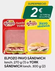 Oferta de Elpozo - Pavo Sándwich por 2€ en Masymas