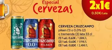 Oferta de Cruzcampo - Cerveza por 0,62€ en minymas