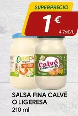 Oferta de  Salsa Fina Calve O Ligeresa por 1€ en minymas