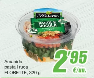 Oferta de Florette - Amanida Pasta I Ruca por 2,95€ en SPAR Fragadis