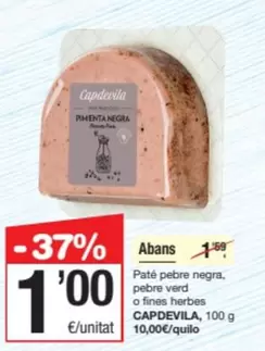 Oferta de Capdevila - Pate Pebre Negra por 1€ en SPAR Fragadis