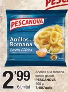 Oferta de Pescanova - Anelles A La Romana Sense Gluten por 2,99€ en SPAR Fragadis