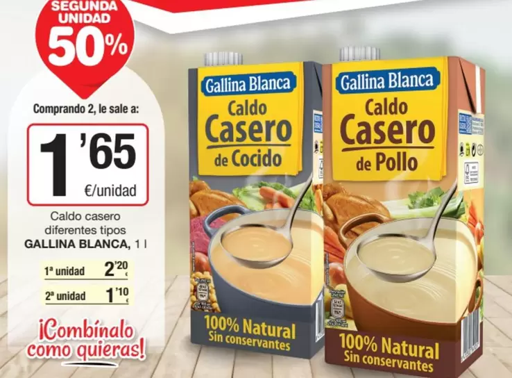 Oferta de Gallina Blanca - Caldo Casero Diferentes Tipos por 2,2€ en SPAR Fragadis