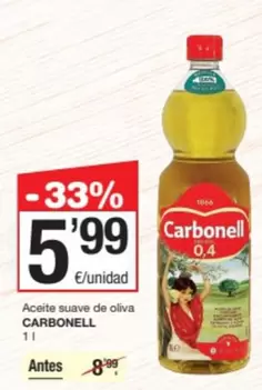 Oferta de Carbonell - Aceite Suave De Oliva por 5,99€ en SPAR Fragadis