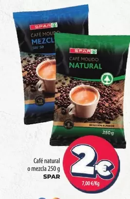 Oferta de Spar - Cafe Natural O Mezcla por 2€ en Spar La Palma