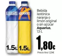 Oferta de Aquarius - Bebida Isotónica Naranja O Limón Original O Sin Azúcar por 1,8€ en UDACO