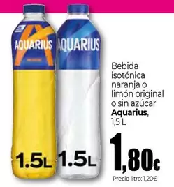 Oferta de Aquarius - Bebida Isotónica Naranja O Limón Original O Sin Azúcar  por 1,8€ en Unide Supermercados