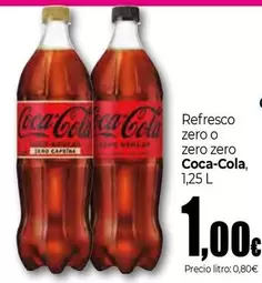 Oferta de Coca-Cola - Refresco Zero O Zero Zero por 1€ en Unide Supermercados