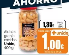 Oferta de Unide - Alubias Granja Cocidas por 1,35€ en Unide Supermercados