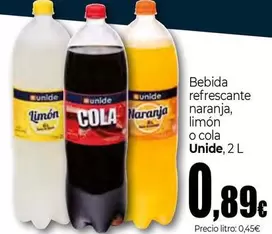 Oferta de Unide - Bebida Refrescante Naranja por 0,89€ en Unide Supermercados