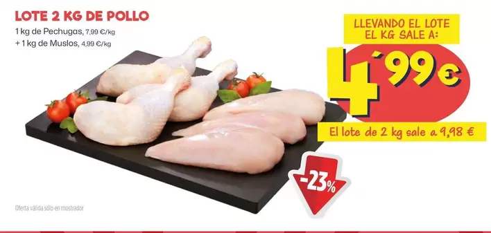 Oferta de Lote 2kg De Pollo  por 4,99€ en Ahorramas