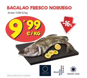 Oferta de Bacalao Fresco Noruego por 9,99€ en Ahorramas