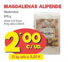 Oferta de Alipende - Magdalenas Redondas por 2€ en Ahorramas