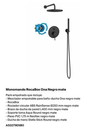 Oferta de Monomando RocaBox Ona Negro Mate  en Roca