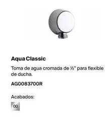 Oferta de Aqua Classic Toma De Agua Cromada De 12" Para Flexible De Ducha en Roca