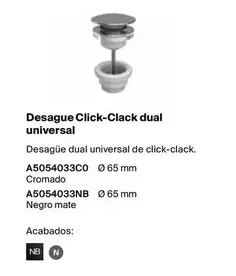 Oferta de Desague Click-Clack Dual Universal Desagüe Dual Universal De Click-clack en Roca