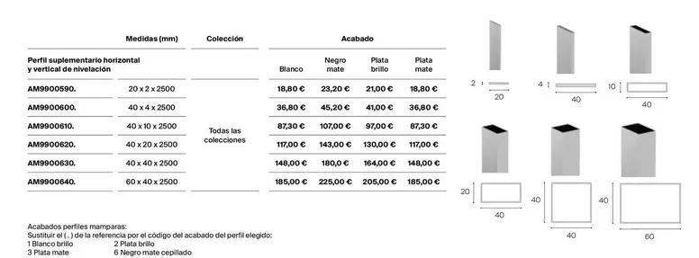 Oferta de Perfil Suplementario Horizontal Y Vertical De Nivelación en Roca