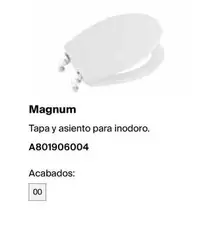 Oferta de Magnum - Tapa Y Asiento Para Inodoro en Roca