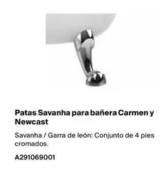 Oferta de Patas Savanha Para Bañera Carmen Y Newcast en Roca