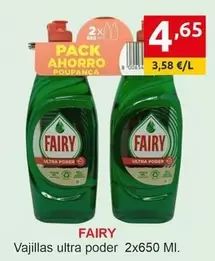 Oferta de Fairy - Vajillas Ultra Poder por 4,65€ en Supermercados Extremadura