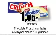 Oferta de Milkybar - Chocolate Crunch Con Leche O Blanco por 1,05€ en Froiz