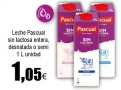 Oferta de Pascual - Leche Sin Lactosa Entera, Desnatada O Semi por 1,05€ en Froiz