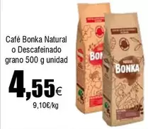 Oferta de Bonka - Natural O Descafeinado Grano por 4,55€ en Froiz