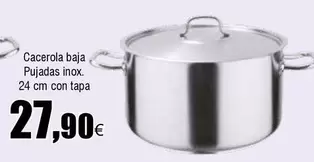 Oferta de Cacerola Baja Pujadas Inox. 24 Cm Con Tapa por 27,9€ en Froiz