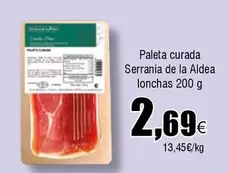 Oferta de Aldea - Paleta Curada Serrania De La Lonchas por 2,69€ en Froiz