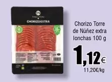 Oferta de Torre de Núñez - Chorizo Torre De Núñez Extra Lonchas por 1,12€ en Froiz