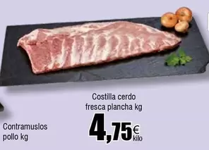 Oferta de Costilla Cerdo Fresca Plancha por 4,75€ en Froiz