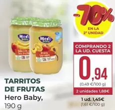 Oferta de Hero - Tarritos De Frutas por 1,45€ en SPAR Gran Canaria