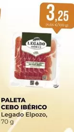 Oferta de Legado ElPozo - Paleta Cebo Iberico por 3,25€ en SPAR Gran Canaria