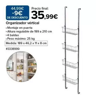 Oferta de Organizador Vertical por 35,99€ en Costco