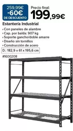 Oferta de Estantería Industrial por 199,99€ en Costco