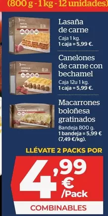 Oferta de Lasana De Carne por 4,99€ en La Sirena