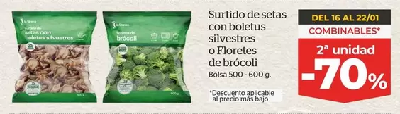 Oferta de Surtido De Setas Con Boletus Silvestres O Floretes De Brocoli en La Sirena