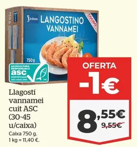 Oferta de Langostino Vannamei por 8,55€ en La Sirena